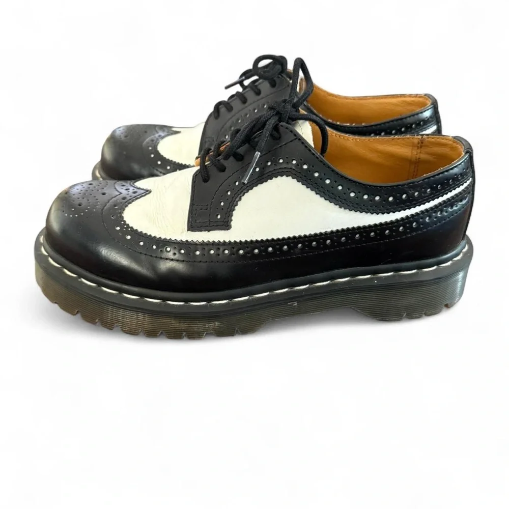 Dr. Martens black and white wingtip oxfords brogues vintage 90s platform - Picture 2 of 8